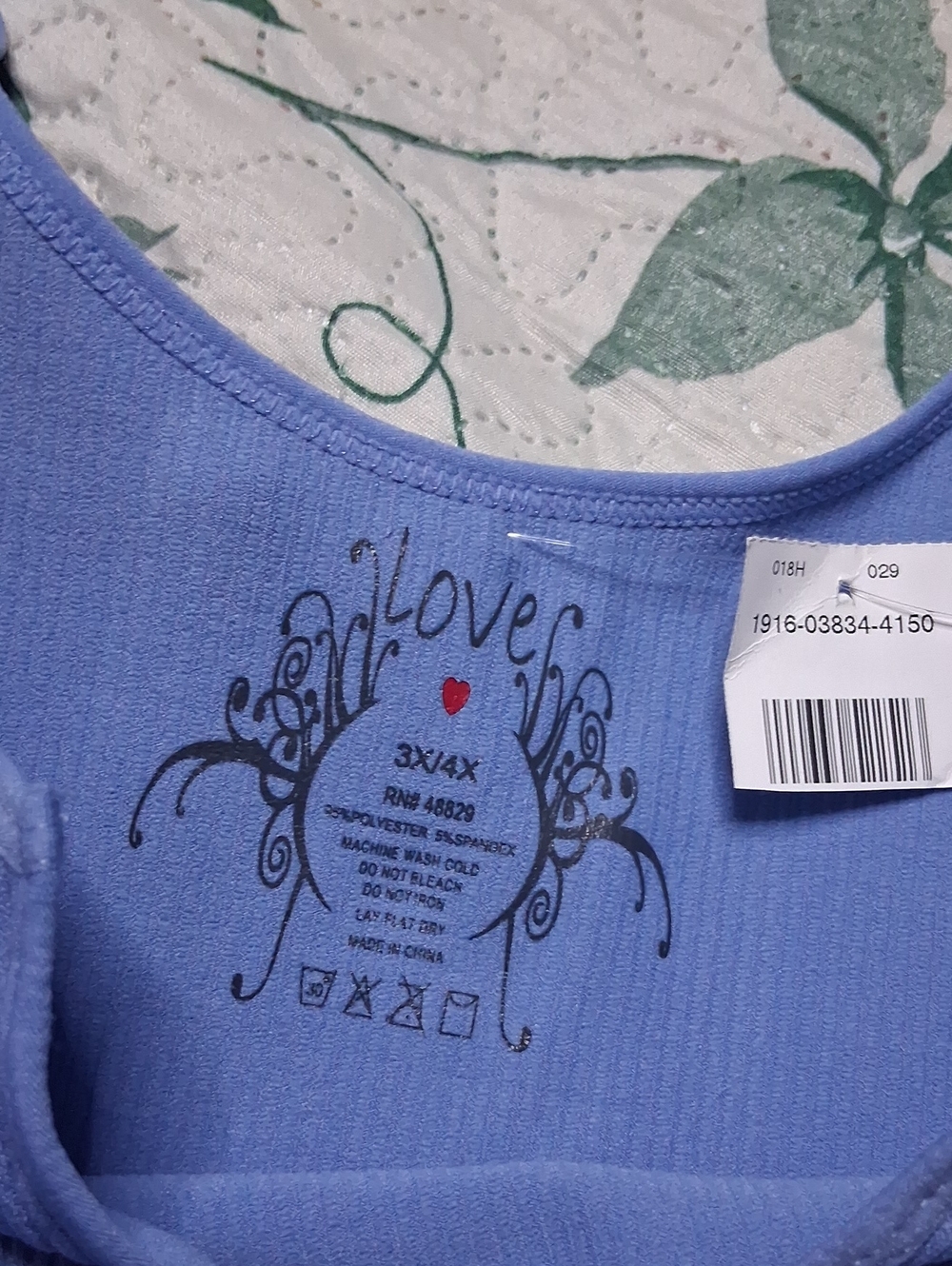 Love Purple Ribbed Camisole with Heart Detail